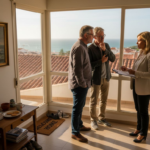 Couple touring Algarve apartment with agent