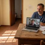 Property manager video calling about Algarve rental