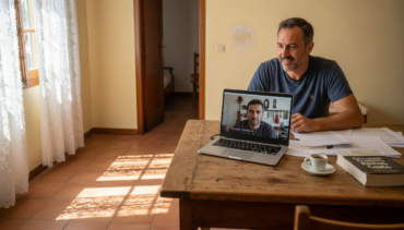 Property manager video calling about Algarve rental